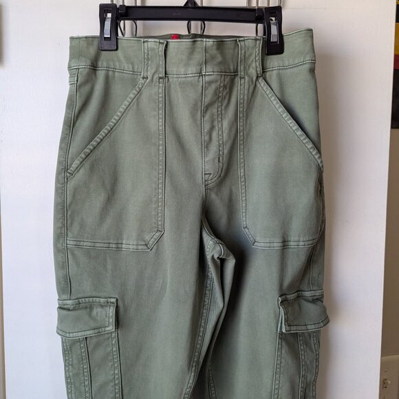 Spanx Army Green Cargo Pants Size Large Tall LT - Picture 3 of 11